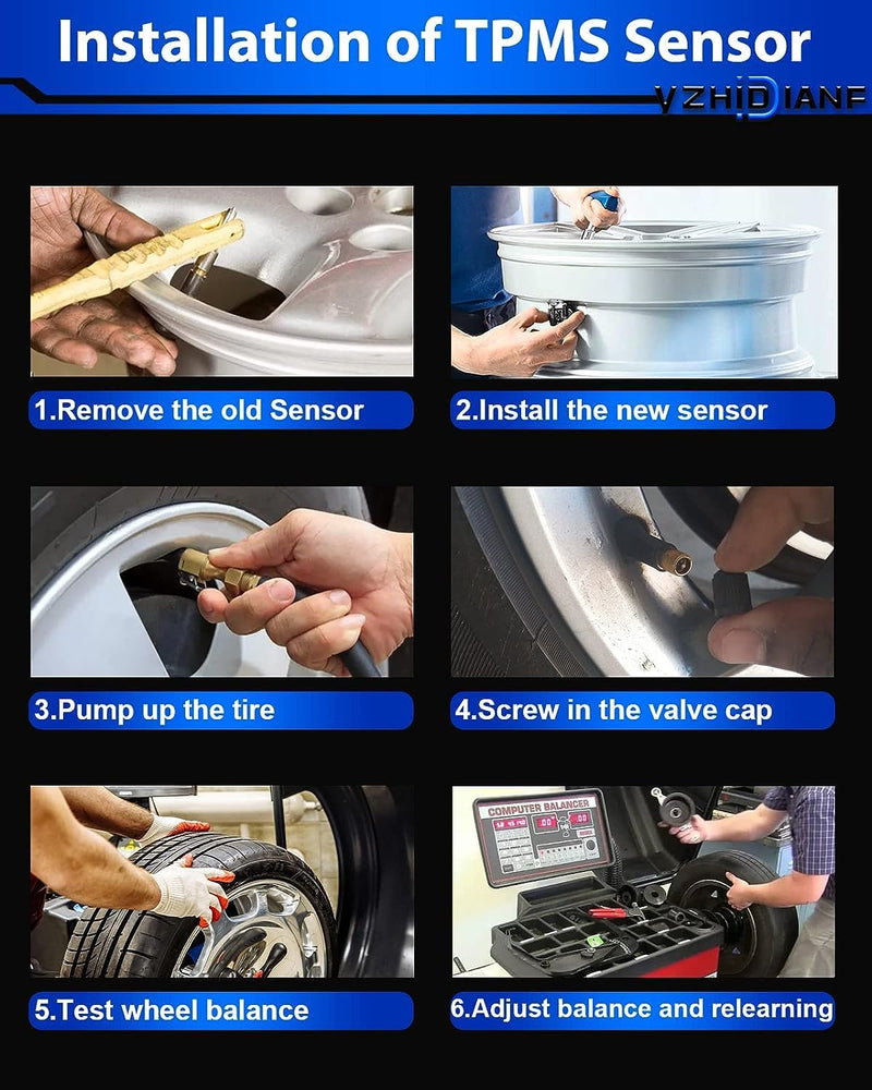 [Australia - AusPower] - 36236798726 Pre-Programed Tire Pressure Sensor Fit for:-BMW for:-Mini 530i 530xi 740i 328i 128i 335i M3 M5 M6 X3 X5 X6 Z4 Cooper 2002-2014, 433MHz TPMS Sensor (4) 