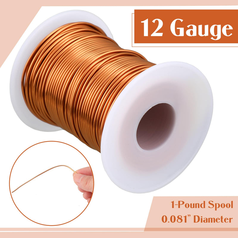 [Australia - AusPower] - Kanayu Magnet Copper Wire Enamelled Insulated Magnet Winding Wire, Speaker Coil Temperature Rating 155℃ for Electric Appliance, 1 Pound Spool(Copper Color,0.081" Dia, 53ft,12 AWG) 0.081"Dia, 53ft,12 AWG Copper Color 