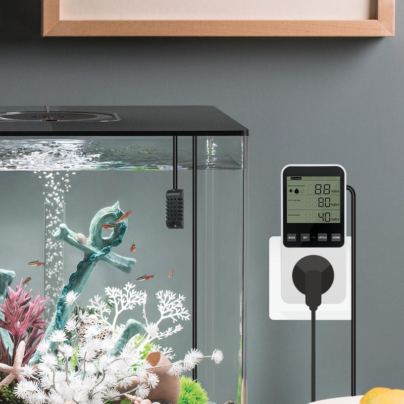[Australia - AusPower] - Humidity Controller, Hygrostat Socket with Sensor 230 V, Digital Hygrostat Humidity Controller, Humidity Controller with Alarm for Humidifier, Dehumidifier, Mushroom, Terrarium 