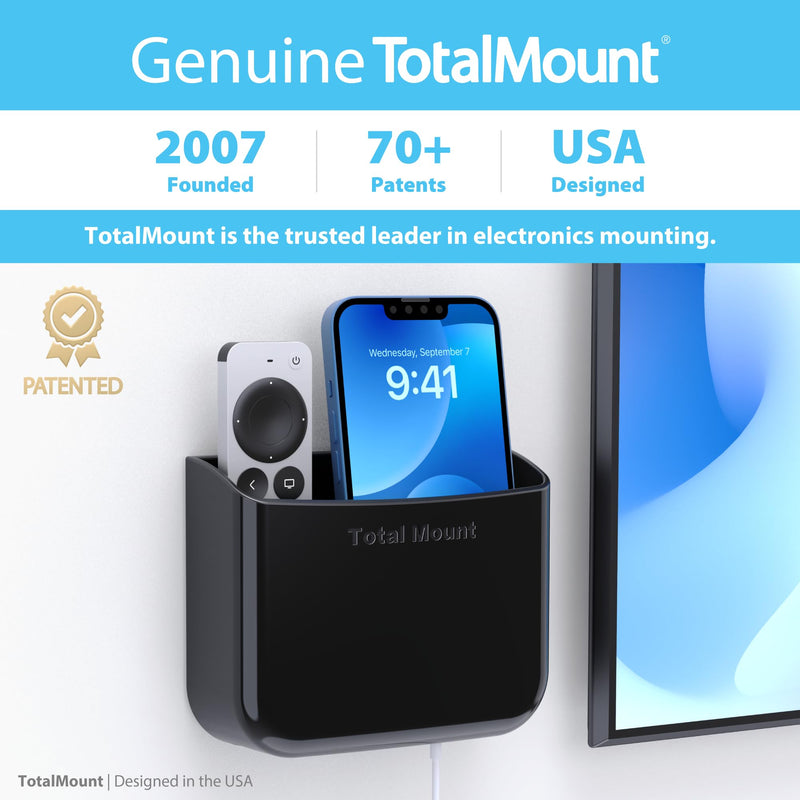 [Australia - AusPower] - TotalMount Hole-Free Remote Holders – Eliminate Need to Drill Holes in Your Wall (for 2 or 3 Remote Controls – Black – Quantity 2) 