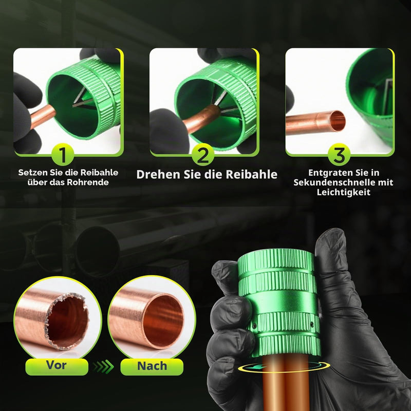 Deburring Copper Pipe Diameter 6-45 mm PE Pipe Deburrer Indoor and Outdoor Deburring for Copper 2 in 1 Copper Pipe Pipes Deburring Universal Copper Pipe Pipes for Copper PVC, Hoses and Pipe Reamer
