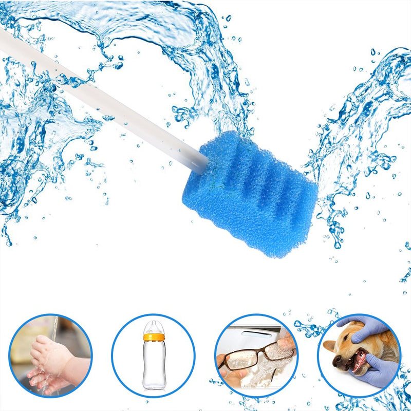 [Australia - AusPower] - Disposable Oral Swabs, Sterile Dental Sponge Swabsticks Unflavored for Mouth or Gum Cleaning - 100 Count 100 Pack 