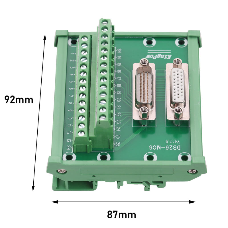 [Australia - AusPower] - DB26 Male/Female D-SUB Din Rail Mount Interface Module, RS232 Serial D-sub 3Row 26Pin Port Terminal Breakout Board for Mechanical Equipment CNC Computers 