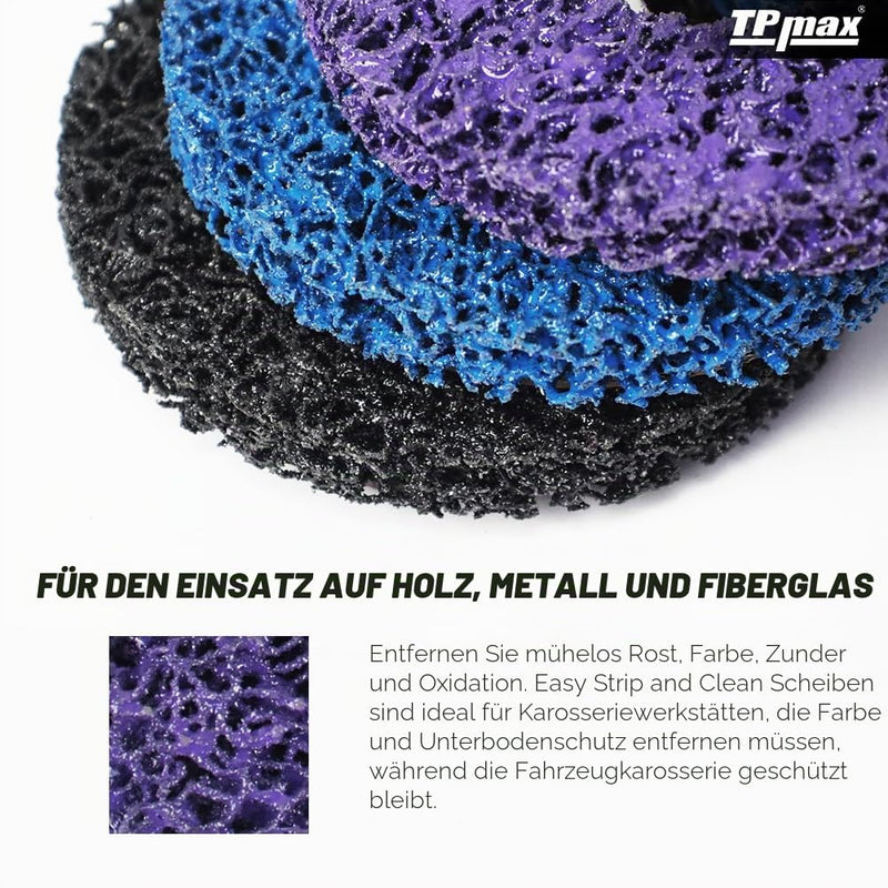 125 mm Sanding Discs Set for Angle Grinder, 3 Pieces CSD Cleaning Discs, Coarse Cleaning Disc, Nylon Fabric Disc for Removing Paint and Rust 125 mm 3.0