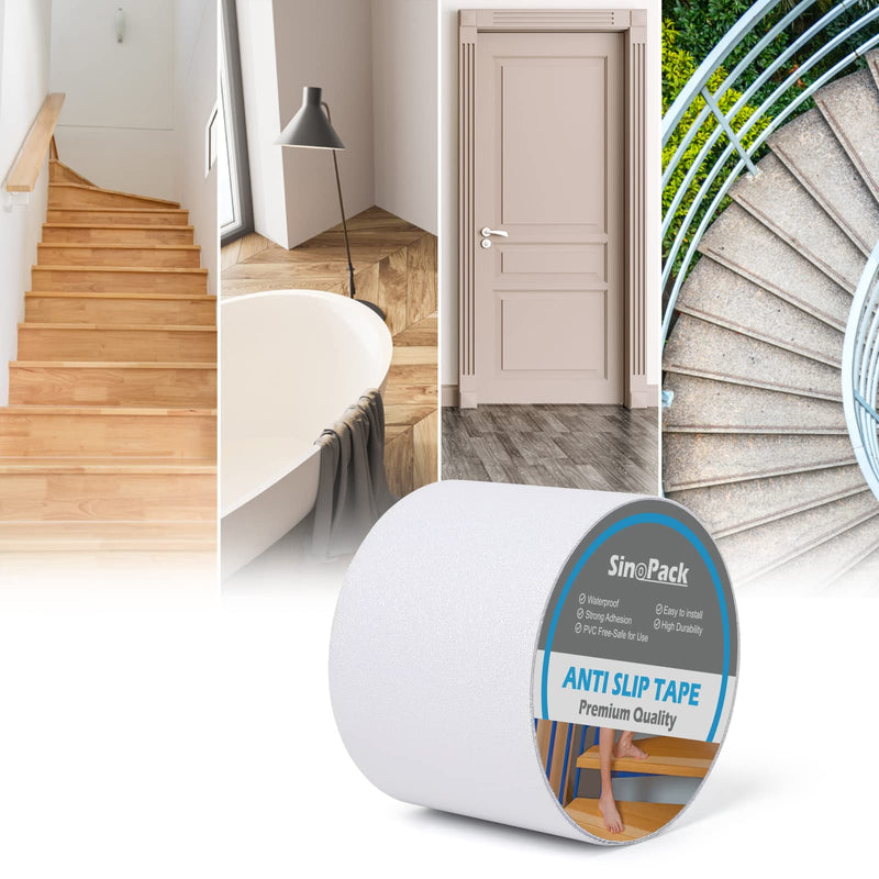 Clear Non Skid Tape 4Inch x 30FT Grip Tape Heavy Duty Waterproof Non Slip Roll Easy to Cut Waterproof for Stairs Safety Non Skid, Comfortable for Bare Foot Clear
