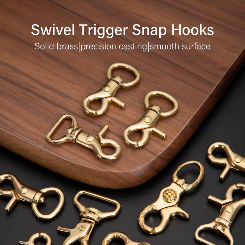 [Australia - AusPower] - WUTA Solid Brass Trigger Snap Hooks Lobster Clasps Swivel Trigger Snap Hooks for Straps Bags Belting Leathercraft Heavy Duty Clips 5PCS 5# 49*20mm inner 