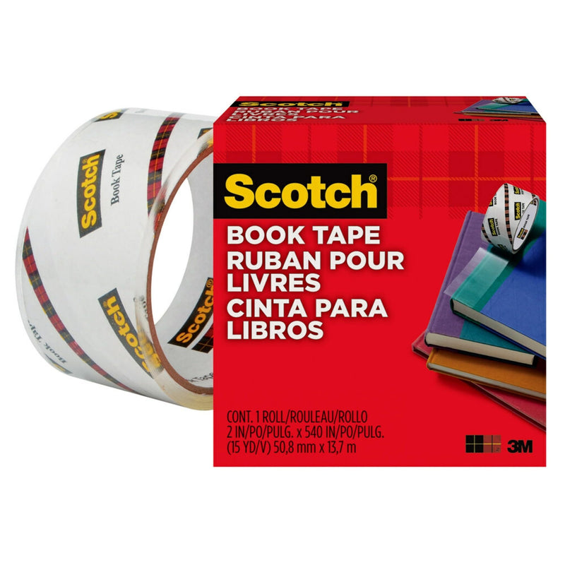 Scotch Book Tape, 845-R, 2 in x 540 in, 1 Roll/Pack (845-R2)