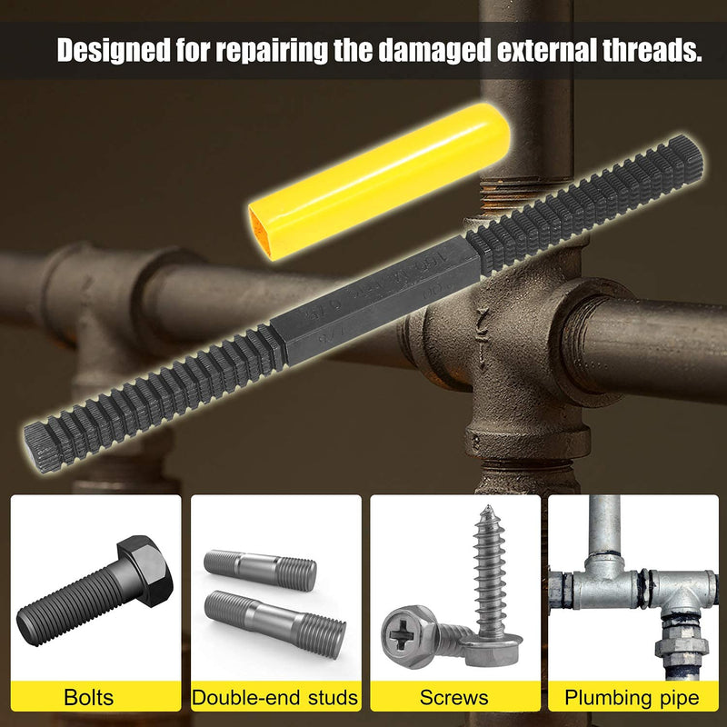 [Australia - AusPower] - External Thread Restoration File, Thread Recovery File Metric System Thread File Repair Tool, 0.75 1.0 1.25 1.5 1.75 2.0 2.5 3.0 mm, Suitable for Left or Right Thread 