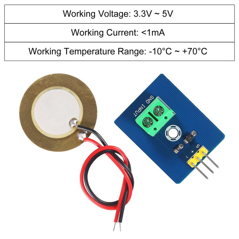 [Australia - AusPower] - 12pcs Piezoelectric Sensor Analog Ceramic Vibration Sensor Module 3.3V/5V Piezoelectricity for Arduino DIY KIT 