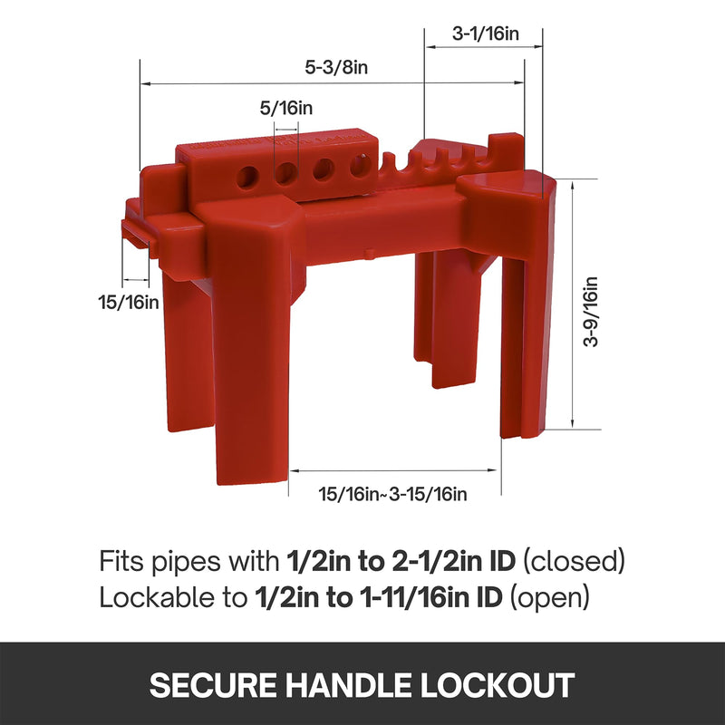 [Australia - AusPower] - Ball Valve Lockout, Adjustable Ball Valve Lockout Device for 1/2" to 2-1/2" Diameter Outside Pipe, Small Outdoor Faucet Lock, 1 Pack, 3001 