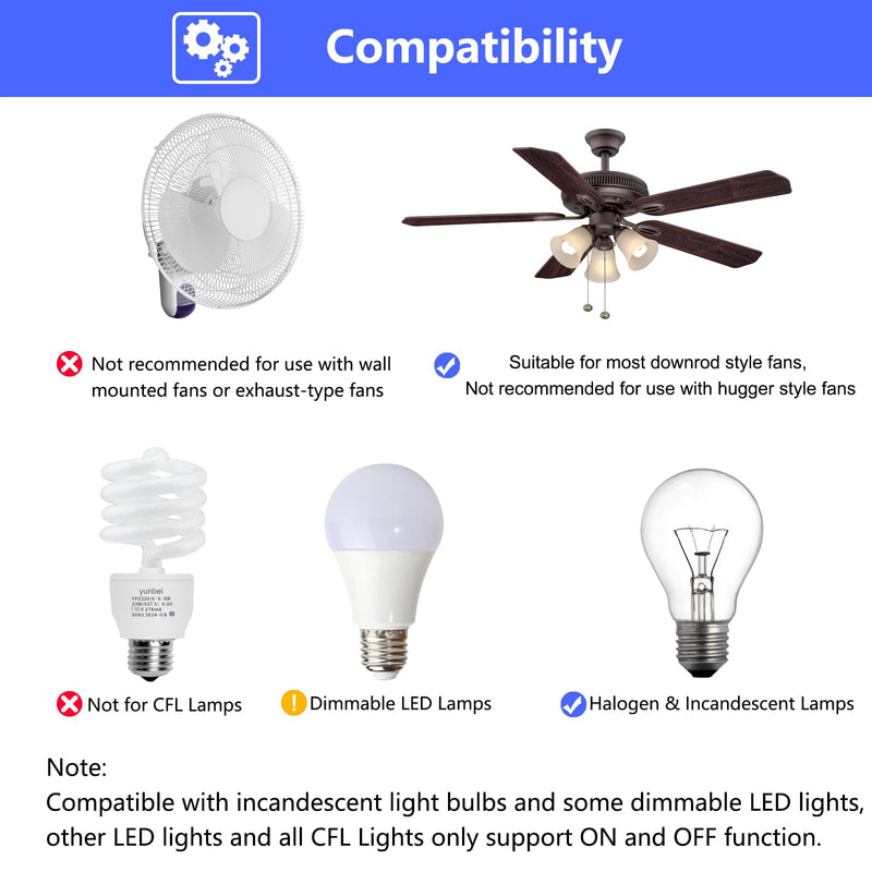 RCS213-A Universal Ceiling Fan Remote Control Kit Replacement for Hand-Held Remote Control System RCS223 RCS223L,w/Remote & Receiver for Most 3-Speed 120V AC Ceiling Fan TR110A RCS213 KUJCE10007 RCS213-A + AC8.3T Kit