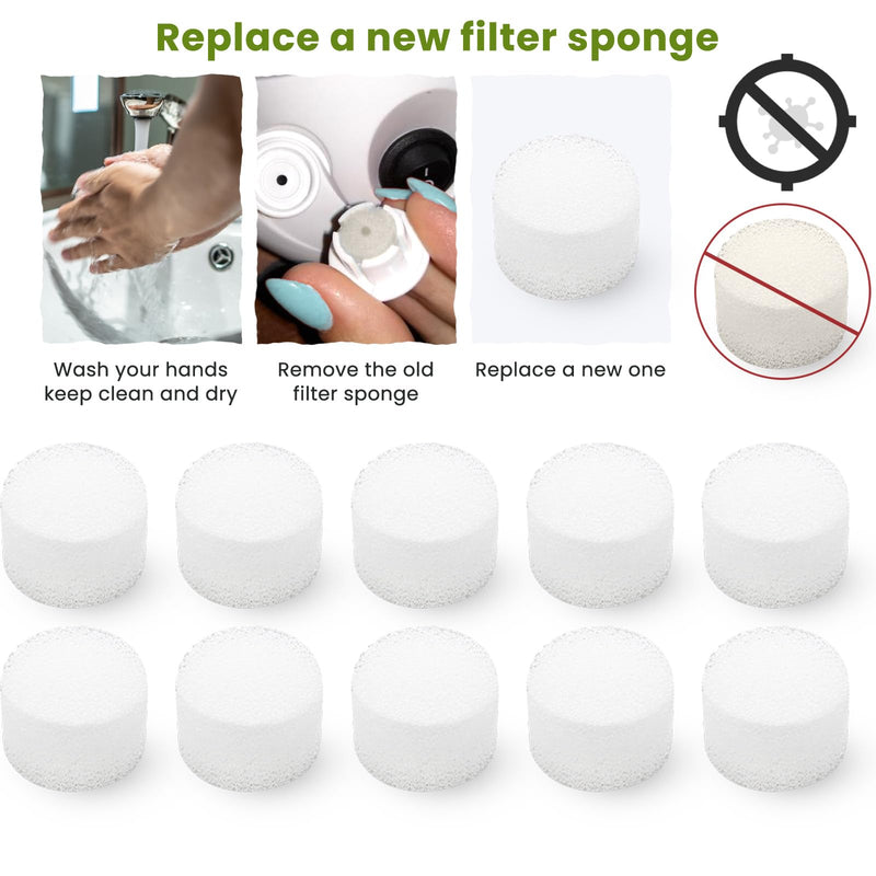 100 Pcs Nebulizer Filter Replacement, Universal White Sponge Air Filters for Compressors (0.59 x 0.35 Inches)