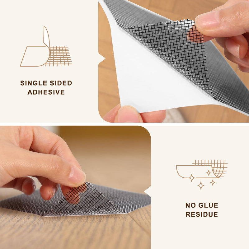 Carpet Tile Tape, 4 x 4'' No Residue Carpet Tape for Area Rugs Keeping Corners Flat, Reusable Carpet Adhesive Tape for Hardwood Floors Stair Treads Tile Floors, Floor Protection (50) 50