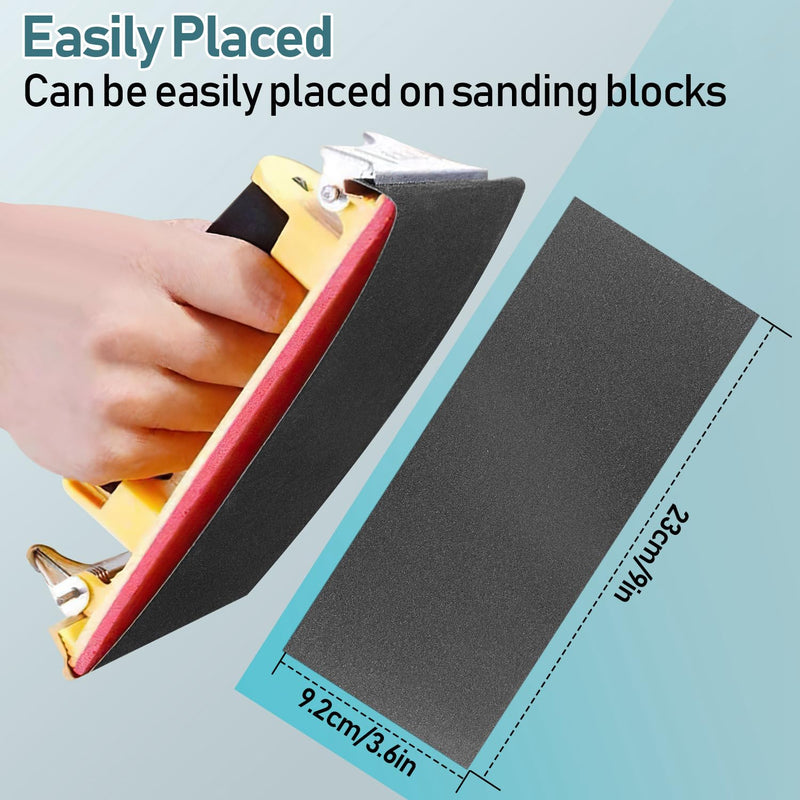 [Australia - AusPower] - Sandpaper Set, Wet and Dry Sandpaper 23 x 9 cm, Grit 400 600 800 1000 1200 1500 2000 2500 3000, Fine Sandpaper for Car Metal Wood Varnish Walls Glass Sanding Finishing (72 Pieces) 72 