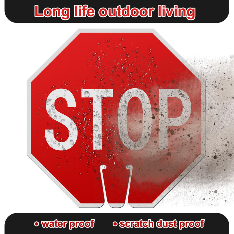 Geetery 6 Pcs Stop Signs 12x12", Durable PVC Traffic Warning for Cones Double-sided for Construction Zones, Parking Lots, Road Safety, Weather Resistant, Waterproof, Fade Resistant, Easy to Mount