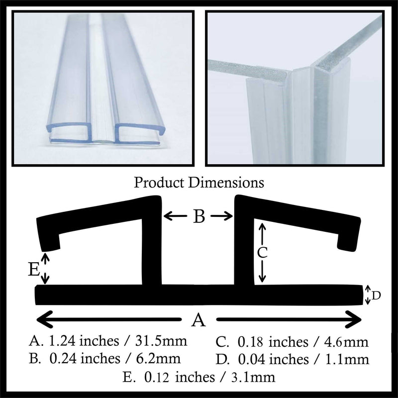 [Australia - AusPower] - DistinctAndUnique New Clear PVC Piano Style Living Hinge for 3/16" (4.5mm) Material: No Screws or Glue - DIY for Plexiglass, Acrylic, Glass & More (24 inch, 2 Pack) 