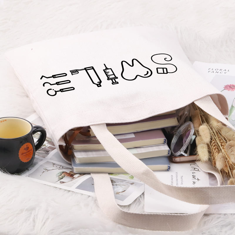 [Australia - AusPower] - G2TUP Dentists Gift Smile Handbag Dental Assistant Shopping Tote Bag Dental Hygienist Gift Dentist Graduation Gift 