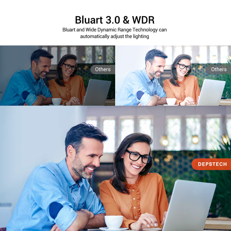 [Australia - AusPower] - DEPSTECH 4K Webcam, DW49 HD 8MP Equipped with Sony Sensor Autofocus Webcam with Microphone, Privacy Cover, Plug Play USB Computer Web Camera for Pro Streaming/Online Teaching/Video Calling/Zoom/Skype Black 