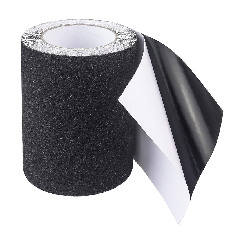 6 Inch x 20 Foot Anti Slip Traction Tape, Grip Tape Grit Non Slip, Outdoor Non Skid Treads, High Traction Friction Abrasive Adhesive Stairs Step, Black
