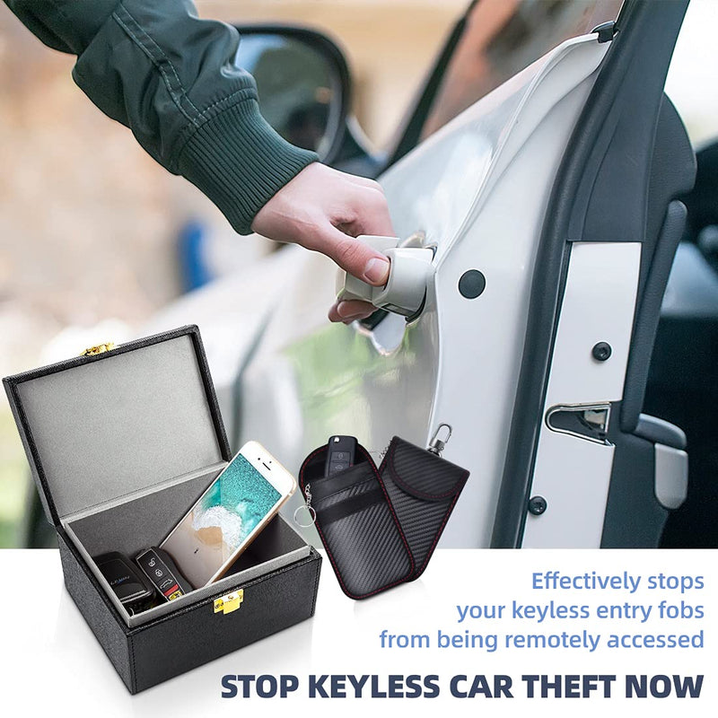 [Australia - AusPower] - Samfolk Faraday Box for Car Keys, Car Key Signal Blocking Box, Keyless Entry Car Key Safe Protector RFID Key Box RFID Anti-Theft Signal Blocking Cages M 