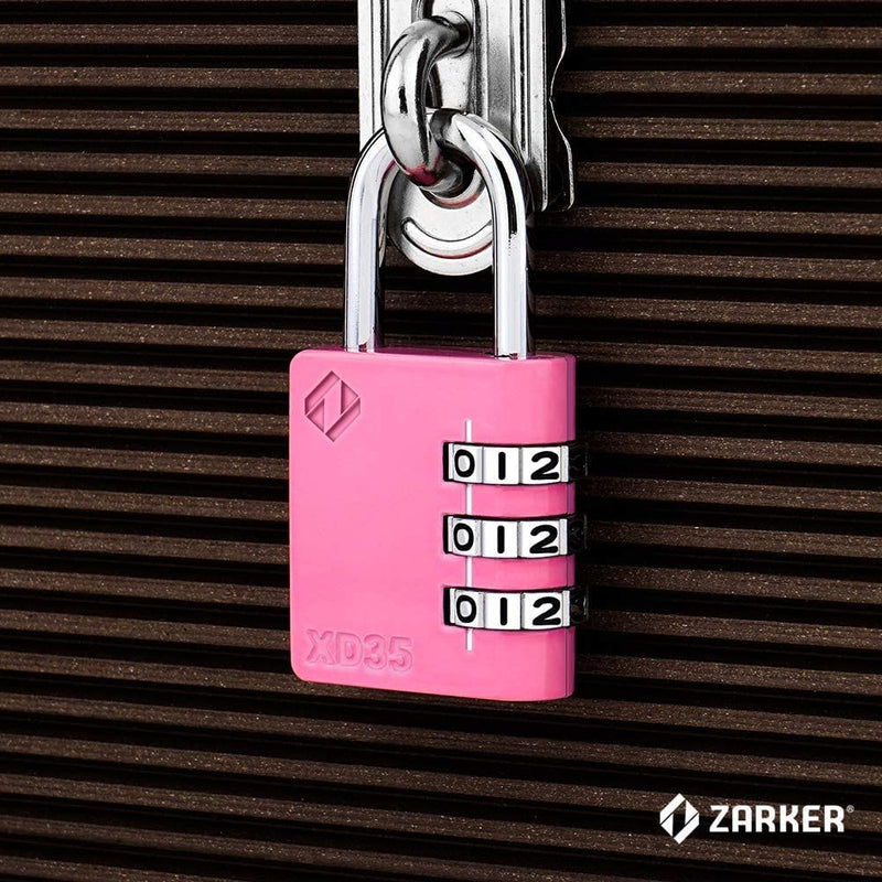 [Australia - AusPower] - Combination Lock, 3-Digit Padlock for School Gym Sports LockerLock, Fence, Toolbox, Case, Hasp Storage (1-Pack, Pink) 1P 1P, Pink 