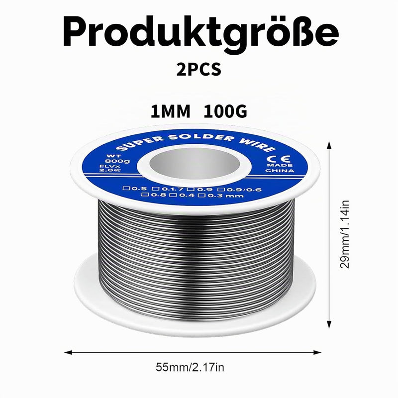 Solder with Flux, Soldering Wire 1 mm 100 g Lead-free Solder with Rosin Core, Low Temperature Soldering Wire Soldering Wire Soldering Wire Soldering for Electronic Electric Soldering DIY and Repair