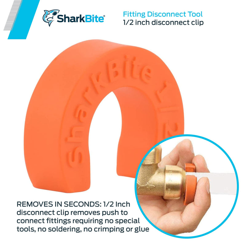 SharkBite 1/2 Inch Disconnect Clip for Push to Connect Brass Plumbing Fittings, U710A 1/2 in.