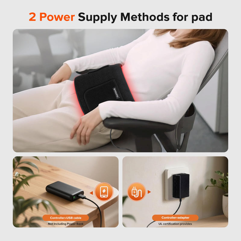 [Australia - AusPower] - Red Light Therapy for Body, 19.6'' x 8.6'' Near Infrared Light Therapy Pad with 3-in-1 Chip 120 LEDs Bead with Timer Remote Control, 660nm & 850nm Therapy Belt Wrap for Muscle Pain Relief 