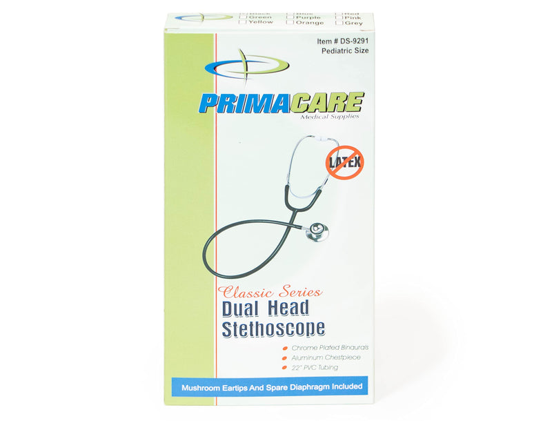 [Australia - AusPower] - Primacare DS-9291-BK Pediatric Size 22 Inch Stethoscope for Clinical and Screening Instruments, Lightweight and Aluminum Dual Head Flexible Stethoscope, Black 