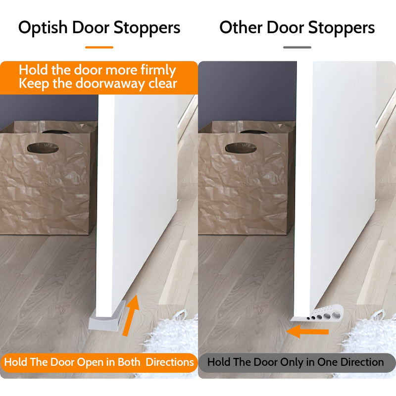 [Australia - AusPower] - ?Original Patented? Two Way Door Stoppers for Bottom of Door, Optish Non Slip Rubber Door Stop, Door Stopper Wedge for Carpet, Hardwood, Tile, Stone and Concrete Gray 3 Pack 