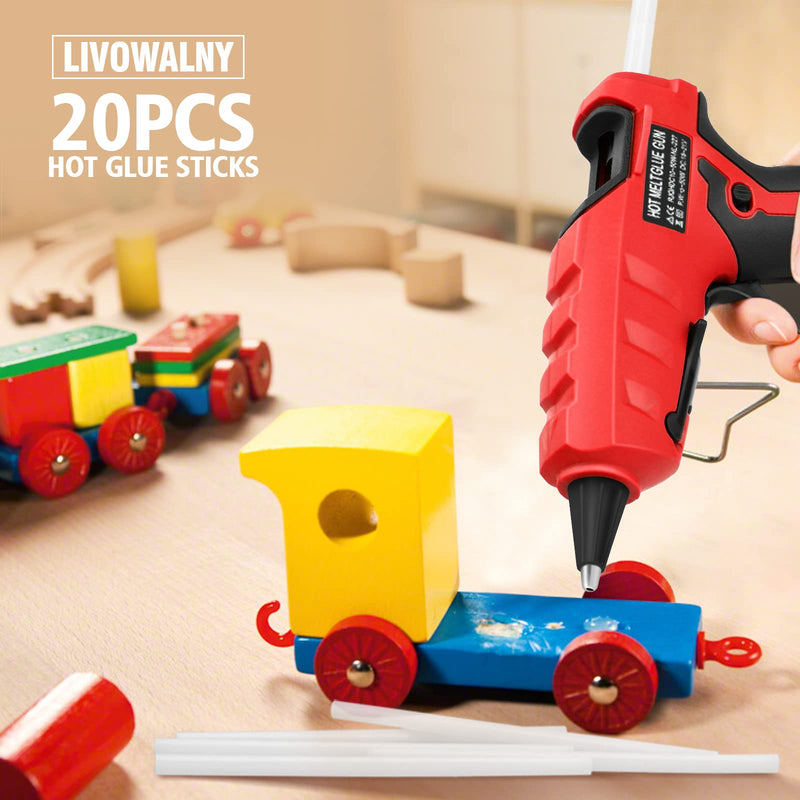 [Australia - AusPower] - LIVOWALNY Mini Hot Glue Gun Sticks, 20 PCS 5.9" Length 0.27" Diameter Hot Melt Glue Gun Sticks, Hot Glue Adhesive - Compatible with Most Glue Guns for Kids Adults DIY Sealing Repairing 20pcs Glue Gun Sticks 
