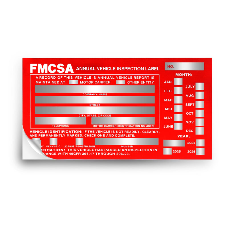 25Pack Inspection Forms and Stickers，Annual Vehicle Inspection Report，Annual Inspection Sticker，3-Ply Carbonless Form，Permanent Aluminum Adhesive Decals 25pc