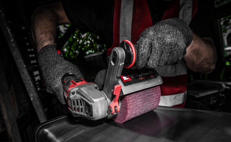 Einhell Original Synthetic Fibre Sanding Brush 120 x 100 mm | Zubehör für Akku-Bürstenschleifer TP-BR 18/32 Li BL | Polieren von Metall, Stein & Holz | Ø 120 mm | 100 mm Breite