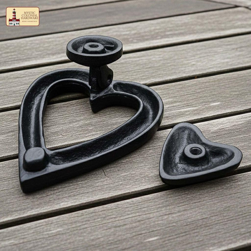 Black Heart Door Knocker for Front Door 4.5 X 4 Inch Solid CAST Iron Victorian Colonial Black Heart - 4.5 Inch