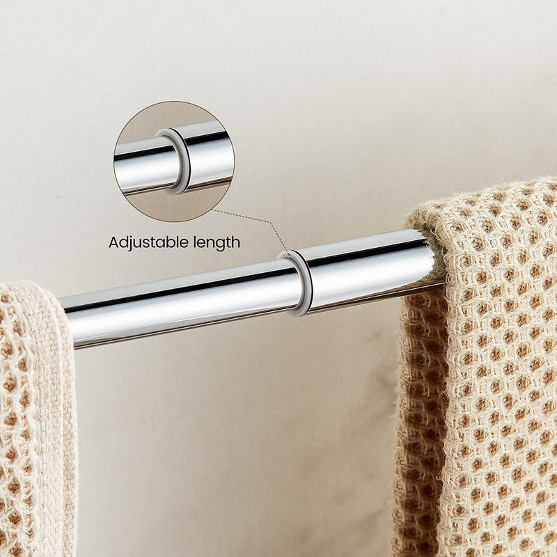 BATHSIR Crystal Towel Bar 24 Inch, Chrome Bathroom Towel Rack, Hand Towel Holder Wall Mounted Silver