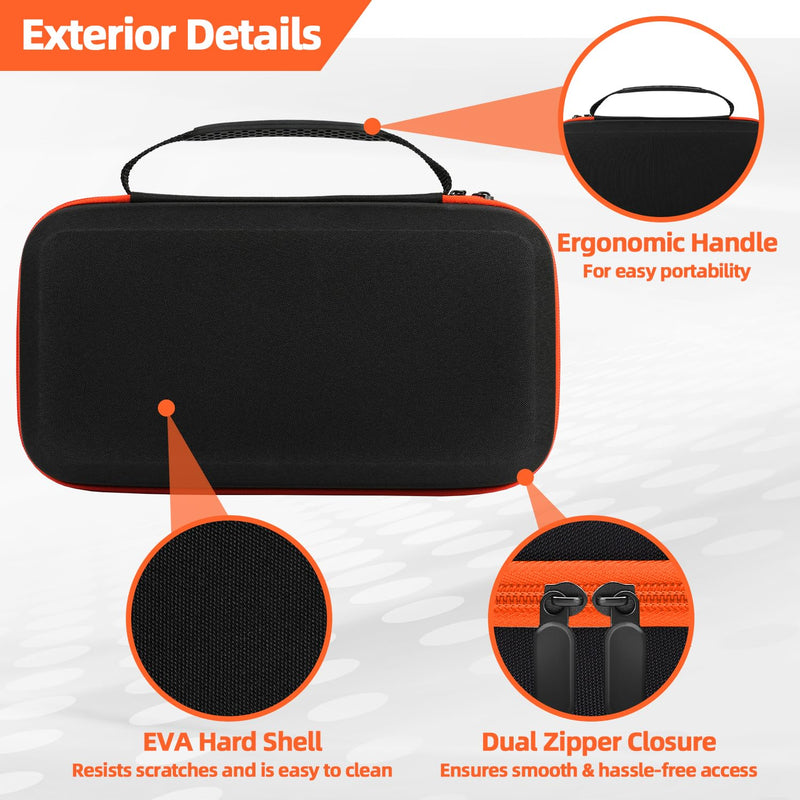 Storage Case Only for Klein Tools Electrical Testers -Hard Protective Carrying Bag Compatible with 80101 Circuit Breaker Finder Kit & ET310/ 69149P Digital Multimeter, XL Size (Does NOT Include Tools) Large Black&Orange