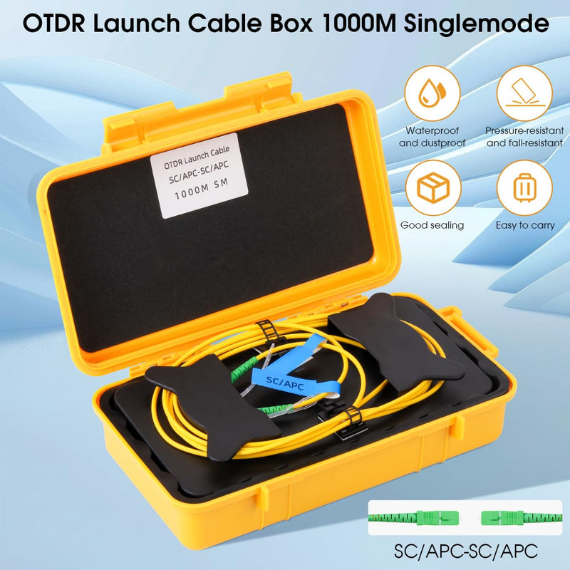 [Australia - AusPower] - OTDR Launch Cable Box Single Mode SM 9/125 Fiber Optic OTDR Launch Cord Dead Zone Eliminator Extension Cord Fiber Optic Optical Cable Tester Tool (SCAPC-SCAPC, 1000 Meter) SCAPC-SCAPC 