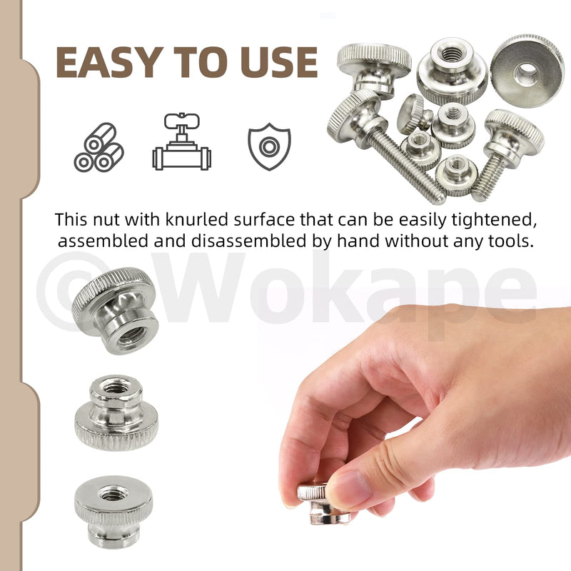 [Australia - AusPower] - 10Pcs M8 Knurled Thumb Nuts, Nickel Plated Iron Knobs Fasteners Round Hand Screw Nuts for 3D Printer Parts Nickel Plating 