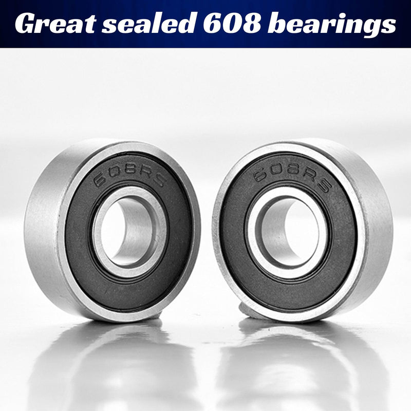[Australia - AusPower] - 608 2RS Bearings, 20 Pack 608 Bearing, 8x22x7mm RS Ball Bearing Grease Seal Assembly Roller Skateboard Bearings, Double Rubber Sealed Miniature Deep Groove Ball Bearing 