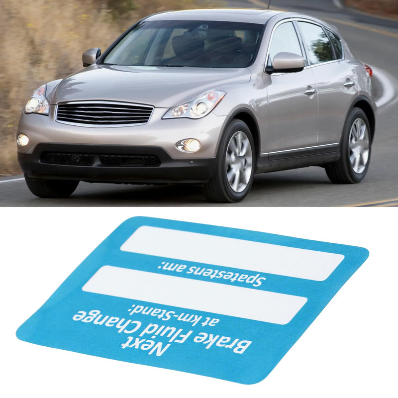 250Pcs Car Customer Service Stickers 60x40mm Text: Next Brake Fluid Change at, English Version