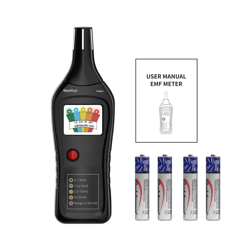 [Australia - AusPower] - EMF Meters, Electromagnetic Field Detector with 5 LEDs, Ghost Hunter Equipment, EMF Detector 30 Hz - 20,000 Hz, EMF Tester for Ghost Hunters, EMF Reader 