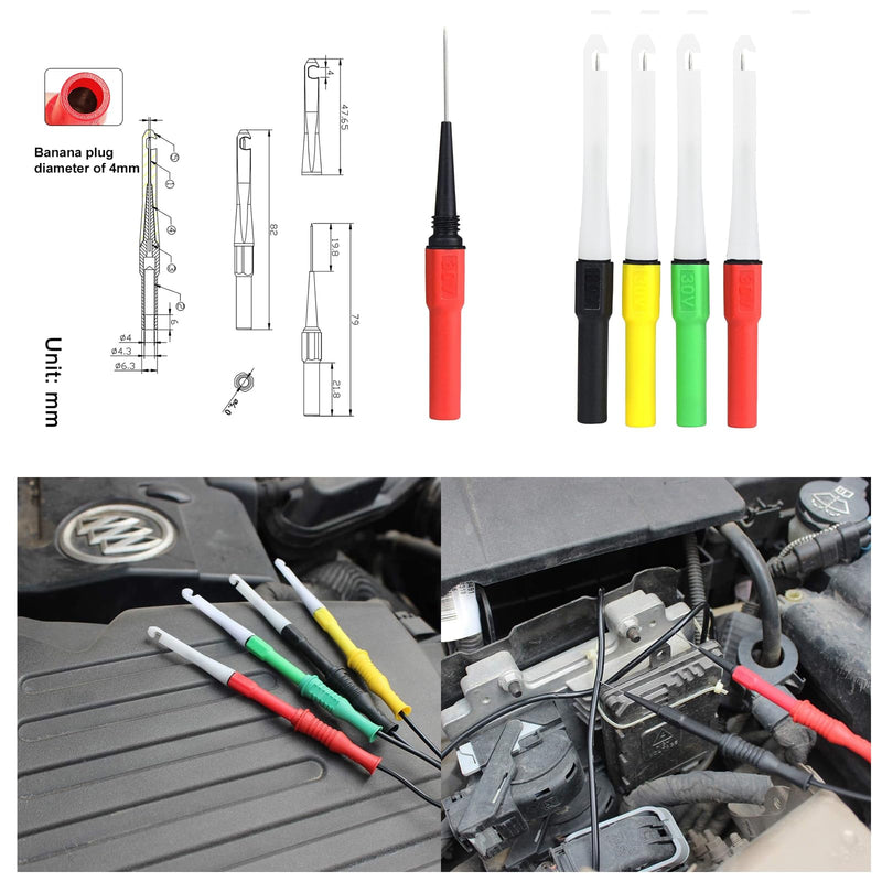 [Australia - AusPower] - Back Test Probe Kit, Backprobing, Diagnostictesting,Electrical Troubleshooting Automotive Test Lead Kit (ZIBOO 804) ZIBOO 804 