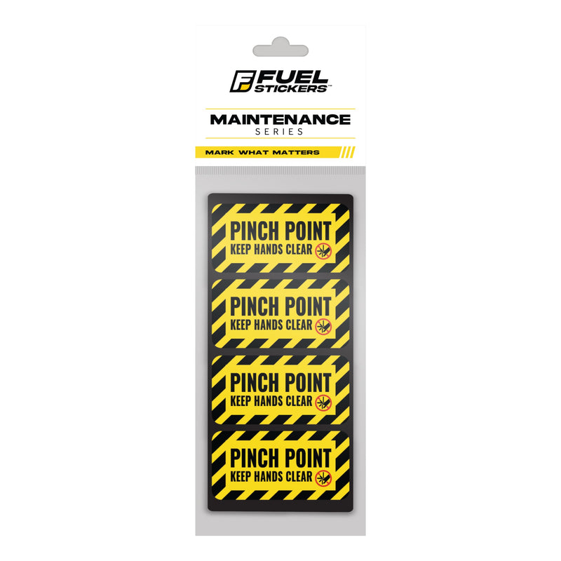 [Australia - AusPower] - Pinch Point Stickers (small) | Pinch Point Warning Sticker| Safety Label | Powered Machinery and Equipment - Heavy-Duty, Ultra Durable – USA Made (2x1 inch), 20 Labels 20-Pack 