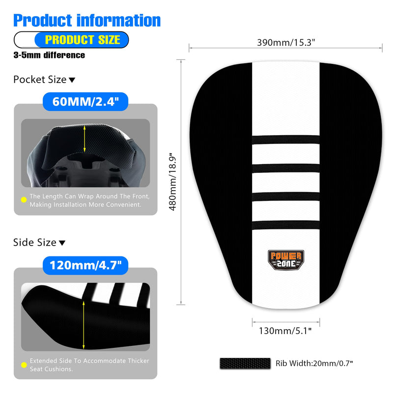 Motorcycle Dirt Bike Seat Cover for Surron Sur Ron Light Bee X/S - E Bike Seat Cover (Top White) Top White