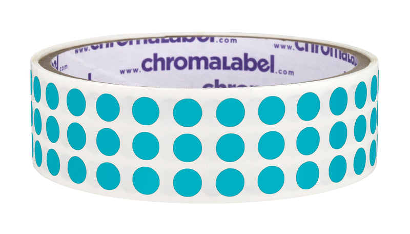 ChromaLabel 0.25 Inch Round Label Permanent Color Code Dot Stickers, 1000 Labels per Roll, Teal