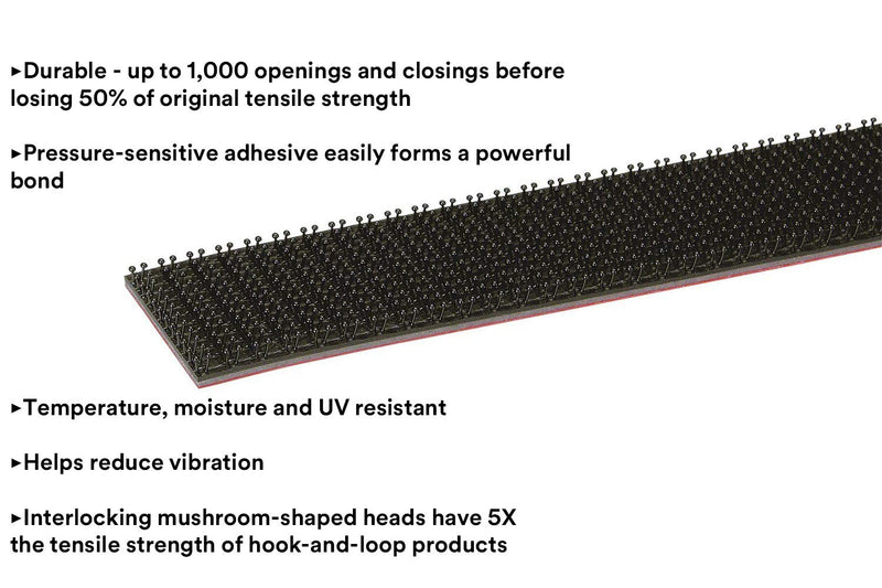 [Australia - AusPower] - 3M Dual Lock Reclosable Fasteners Heavy Duty Industrial Use Black TB3550 1" x 10 ft Mated Strip Indoor/Outdoor Use Great for Metal, Glass, Acrylic, PC, ABS 