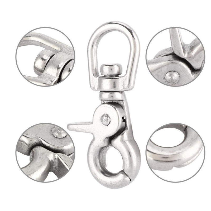 [Australia - AusPower] - Durable Stainless Steel Trigger Bolt Snap Clip Hook Set Metal Swivel Eye Lobster Clasp for Pet Leash for Houseboat Accessories 