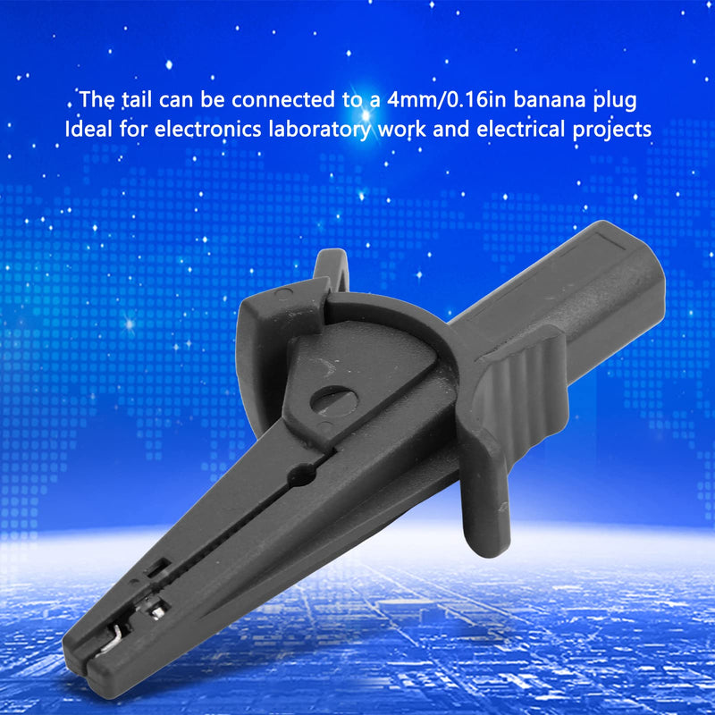 [Australia - AusPower] - Insulated Battery Clamp 20mm Opening 600V to 1000V/10A Current Test Clip for Car Trucks Electrical Projects (Black) Black 