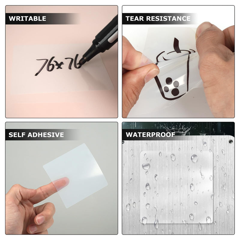 Clear Thermal Labels Vinyl 3 × 3 Inch Self-Adhesive Rectangle Stickers Roll Waterproof Printer Direct Decals Package Seal for QR Code Envelope Office Retail Home 200 PCS