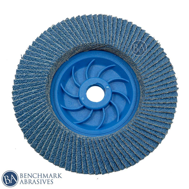 [Australia - AusPower] - Benchmark Abrasives 4.5" x 5/8"-11 Premium High Density Trimmable Zirconia Type 27 Flap Discs 4 1/2 for Angle Grinder, Sanding Discs, Finishing - Grinding Wheels 4 1/2 inch - (5 Pack) 40 Grit 